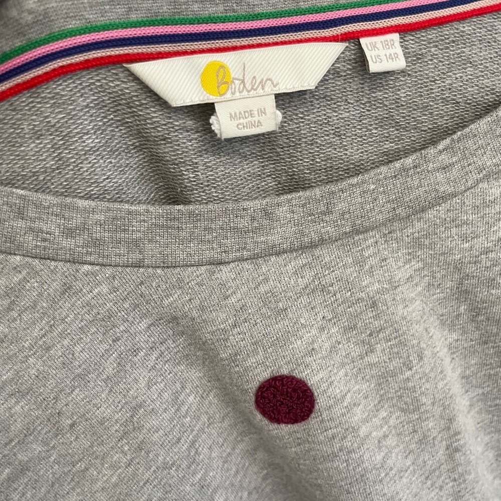 Boden Grey Marl Boucle Spot Sweatshirt Dress - Picture 9 of 9